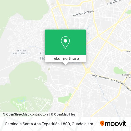 Camino a Santa Ana Tepetitlán 1800 map
