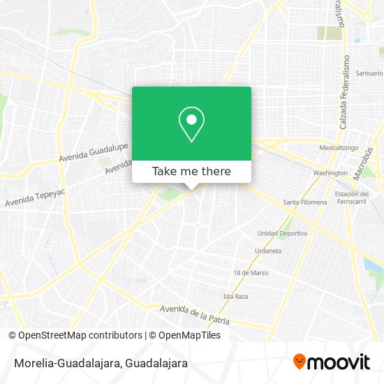 Mapa de Morelia-Guadalajara