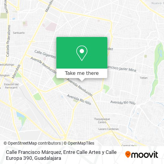 Calle Francisco Márquez, Entre Calle Artes y Calle Europa 390 map