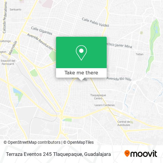 Mapa de Terraza Eventos 245 Tlaquepaque