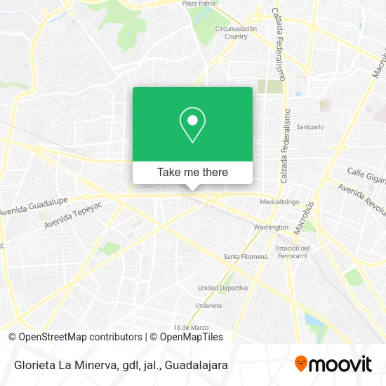 Glorieta La Minerva, gdl, jal. map