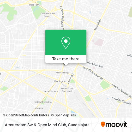 How to get to Amsterdam Sw & Open Mind Club in Guadalajara by Bus or Train?