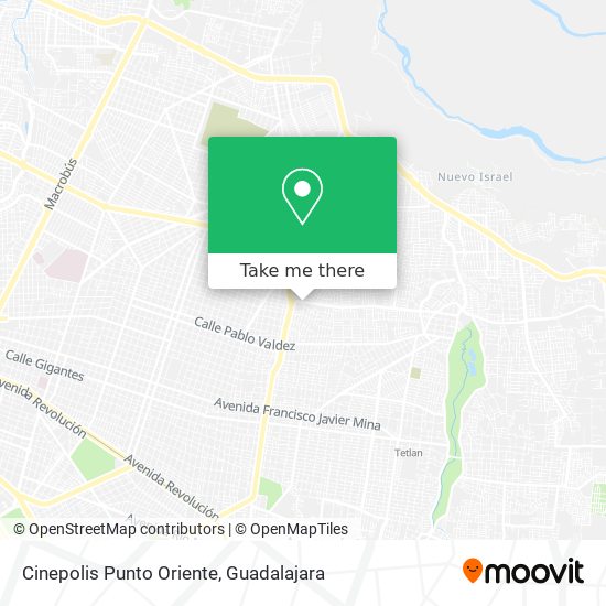 Cinepolis Punto Oriente map