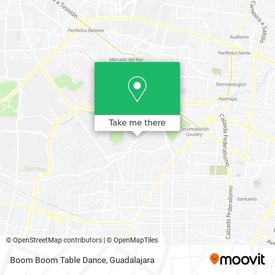 Mapa de Boom Boom Table Dance