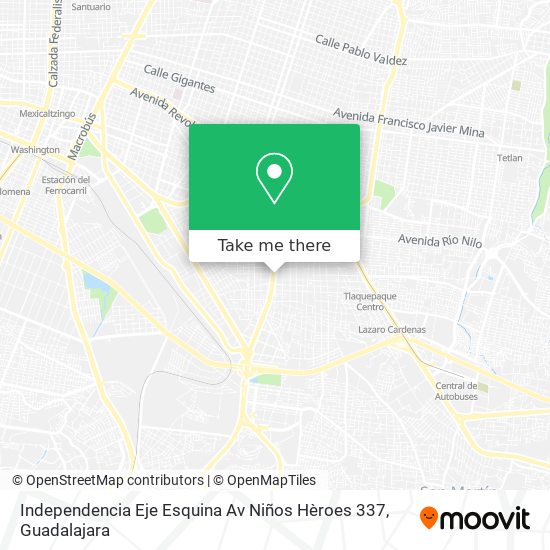 Mapa de Independencia Eje Esquina Av Niños Hèroes 337