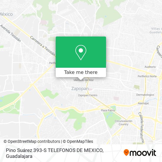 Pino Suárez 393-S TELEFONOS DE MEXICO map
