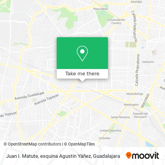 Juan I. Matute, esquina Agustín Yáñez map