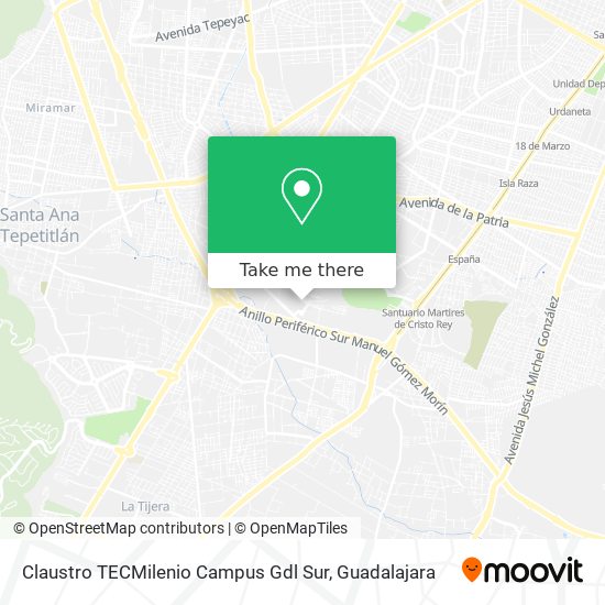 Mapa de Claustro TECMilenio Campus Gdl Sur