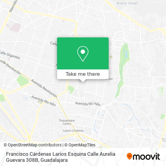 Mapa de Francisco Cárdenas Larios Esquina Calle Aurelia Guevara 308B