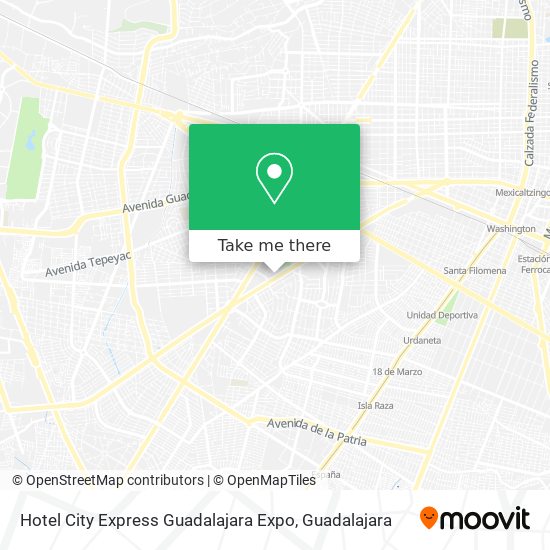 Hotel City Express Guadalajara Expo map