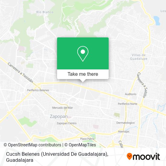 Mapa de Cucsh Belenes (Universidad De Guadalajara)