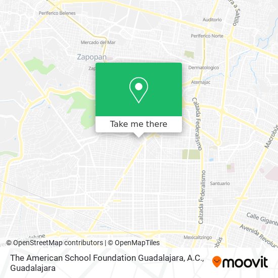 The American School Foundation Guadalajara, A.C. map