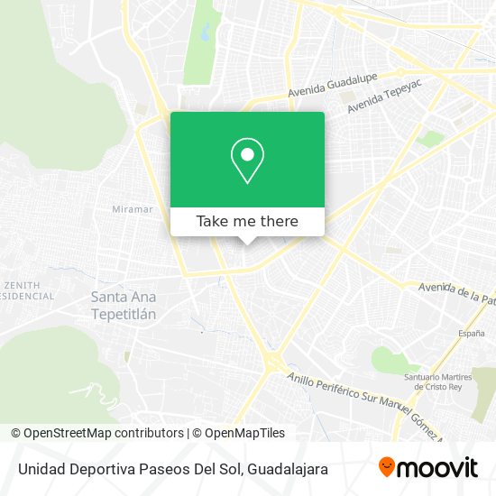 Unidad Deportiva Paseos Del Sol map