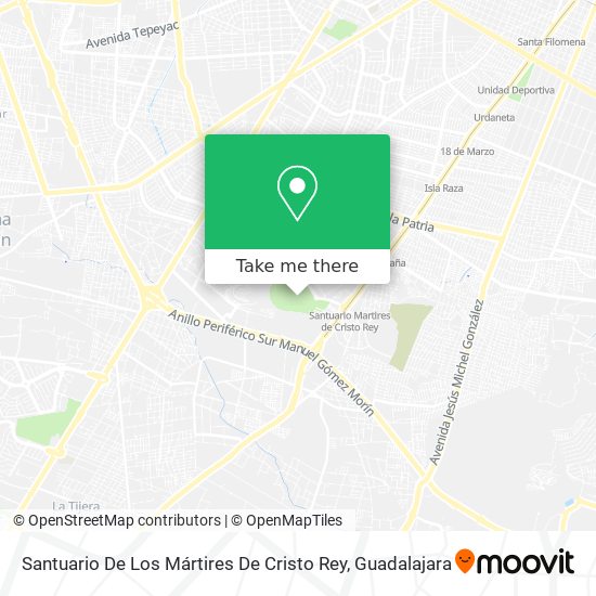 Santuario De Los Mártires De Cristo Rey map