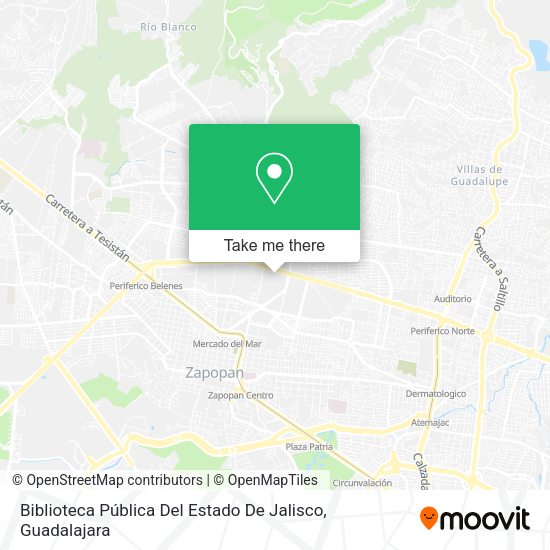 Mapa de Biblioteca Pública Del Estado De Jalisco