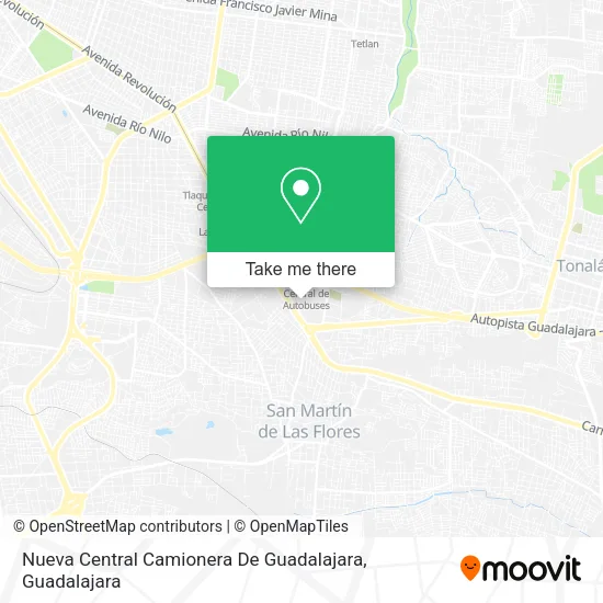Nueva Central Camionera De Guadalajara map