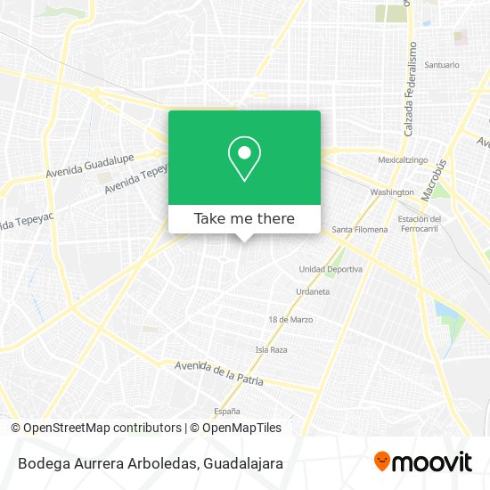Mapa de Bodega Aurrera Arboledas