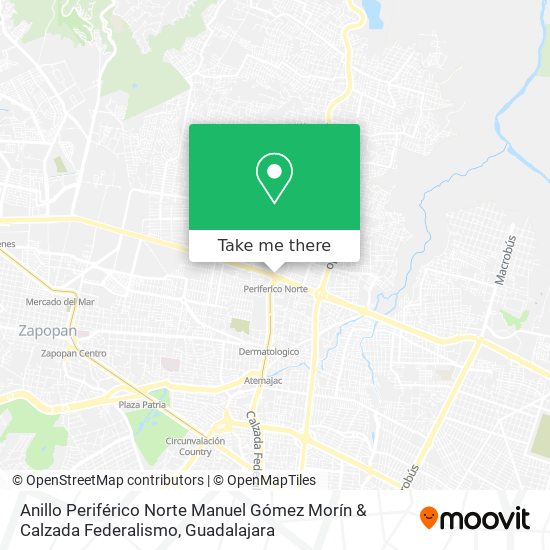 Anillo Periférico Norte Manuel Gómez Morín & Calzada Federalismo map