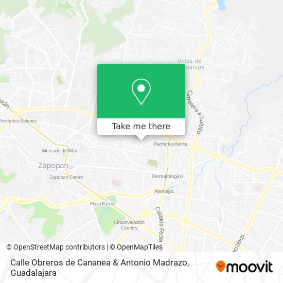 Calle Obreros de Cananea & Antonio Madrazo map