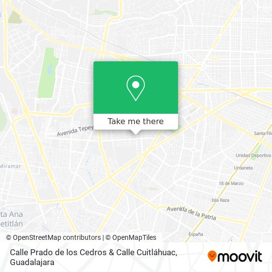 Calle Prado de los Cedros & Calle Cuitláhuac map