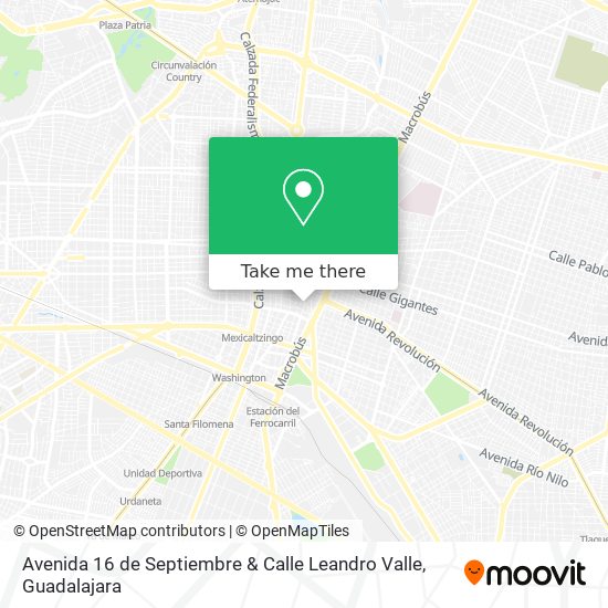 Mapa de Avenida 16 de Septiembre & Calle Leandro Valle