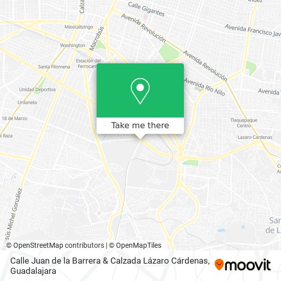 Mapa de Calle Juan de la Barrera & Calzada Lázaro Cárdenas