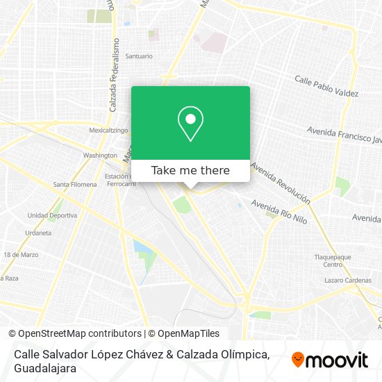 Mapa de Calle Salvador López Chávez & Calzada Olímpica