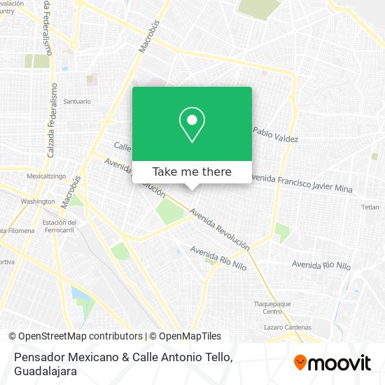 Mapa de Pensador Mexicano & Calle Antonio Tello