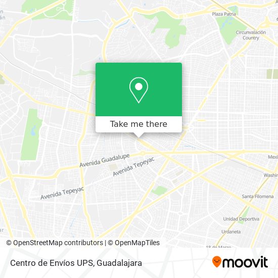 Mapa de Centro de Envíos UPS