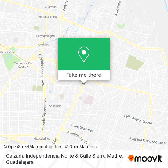 Mapa de Calzada Independencia Norte & Calle Sierra Madre