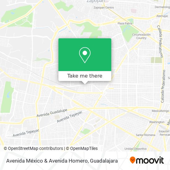 Mapa de Avenida México & Avenida Homero