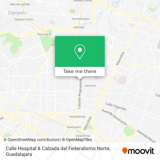 Mapa de Calle Hospital & Calzada del Federalismo Norte
