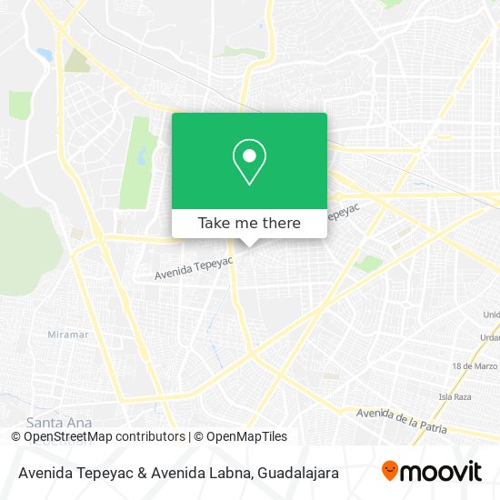 Mapa de Avenida Tepeyac & Avenida Labna