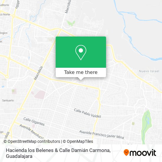 Mapa de Hacienda los Belenes & Calle Damián Carmona