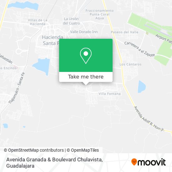 Avenida Granada & Boulevard Chulavista map