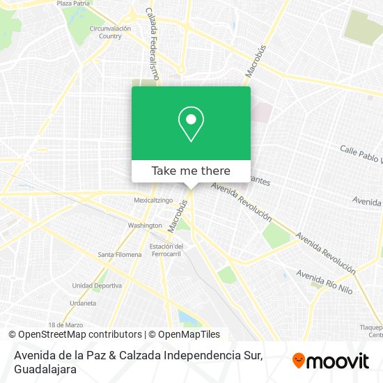 Mapa de Avenida de la Paz & Calzada Independencia Sur