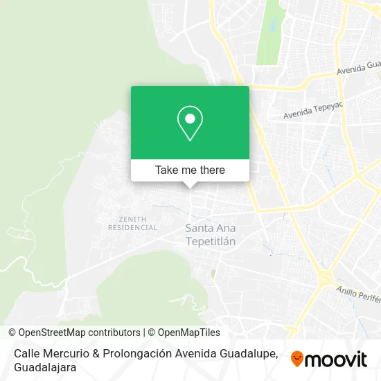 Mapa de Calle Mercurio & Prolongación Avenida Guadalupe