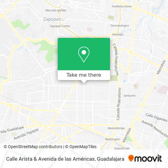 Mapa de Calle Arista & Avenida de las Américas