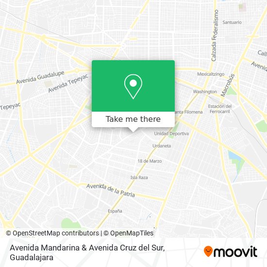 Mapa de Avenida Mandarina & Avenida Cruz del Sur