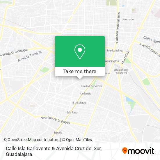 Mapa de Calle Isla Barlovento & Avenida Cruz del Sur