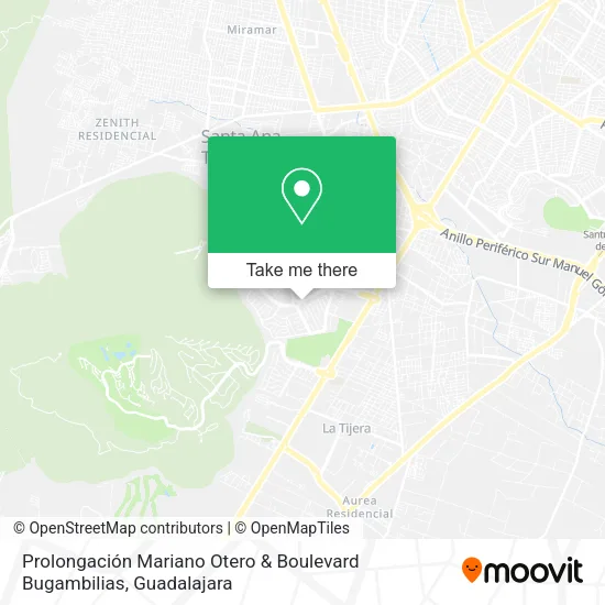 Prolongación Mariano Otero & Boulevard Bugambilias map