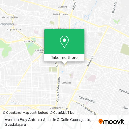 Avenida Fray Antonio Alcalde & Calle Guanajuato map