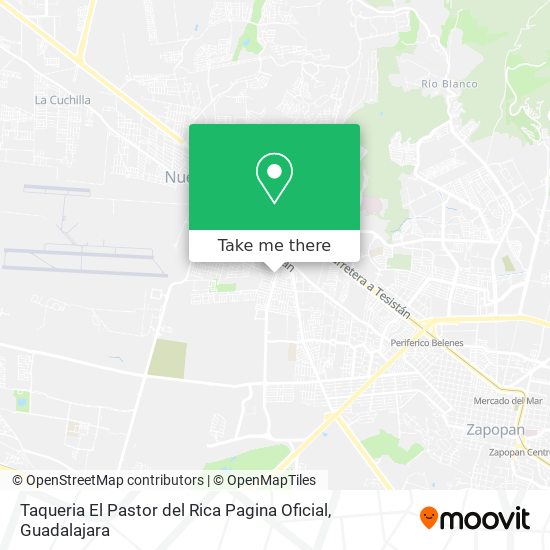 Mapa de Taqueria El Pastor del Rica Pagina Oficial