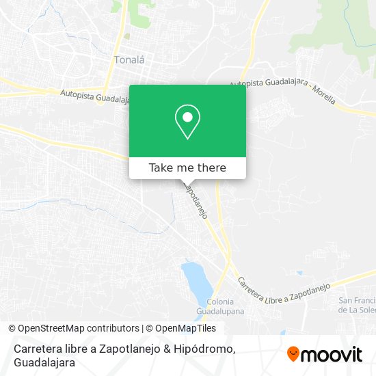 Mapa de Carretera libre a Zapotlanejo & Hipódromo