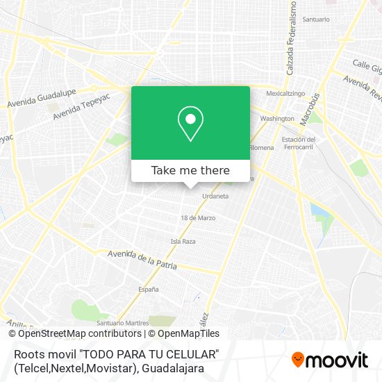 Roots movil "TODO PARA TU CELULAR" (Telcel,Nextel,Movistar) map