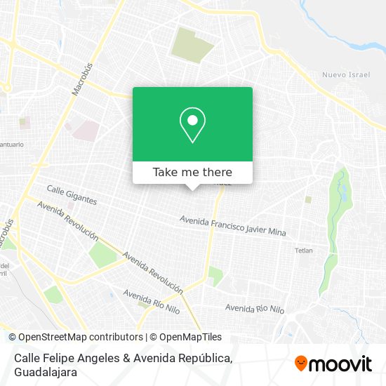 Calle Felipe Angeles & Avenida República map