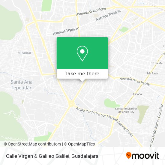 Mapa de Calle Virgen & Galileo Galilei