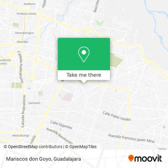 How to get to Mariscos don Goyo in Guadalajara by Bus or Train?
