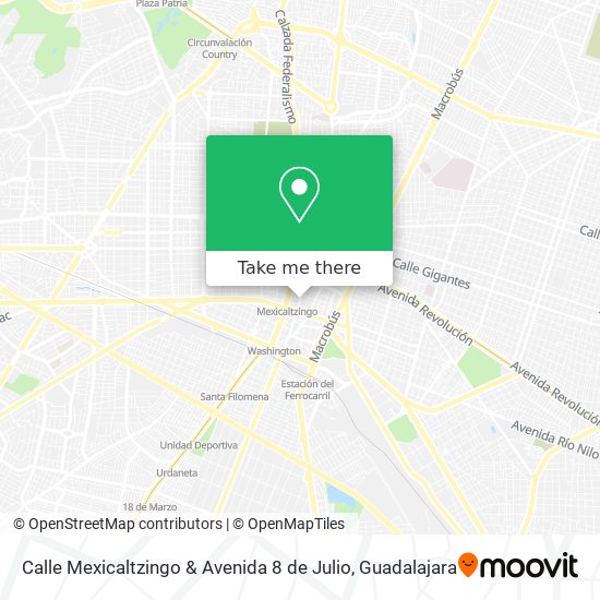 Mapa de Calle Mexicaltzingo & Avenida 8 de Julio