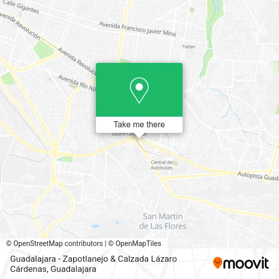 Mapa de Guadalajara - Zapotlanejo & Calzada Lázaro Cárdenas